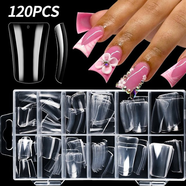 HotPress Press-On-Nägel, transparent, glänzend, 120 Stück - Bild 1