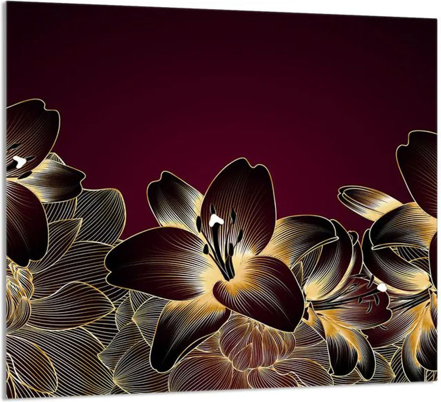 Gläsernes Küchenpaneel Orchidee in Mehrfarbig, Wandmontiert, B: 65 cm, H: 60 cm - Bild 1