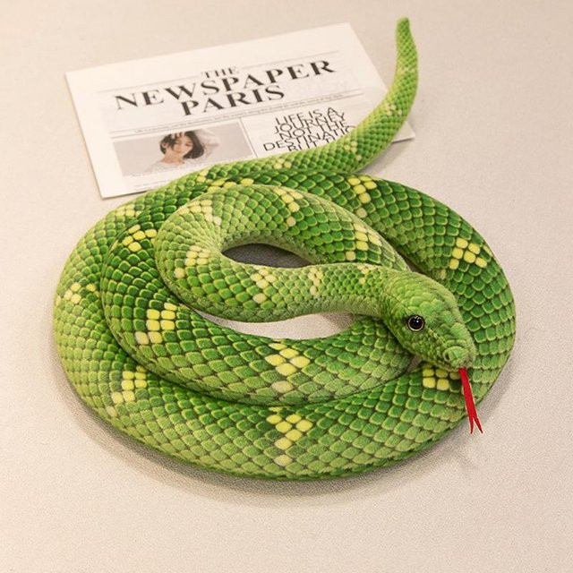 Riesenpython-Anaconda-Plüschtier Schlange gelb orange grün 70cm - Bild 1
