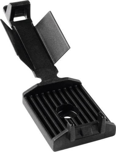 HellermannTyton Befestigungssockel FKH25A-HIR-BK-C1 in Schwarz, schraubbar und selbstklebend für Flachbandkabel mit Acrylat-Kleber - Bild 1