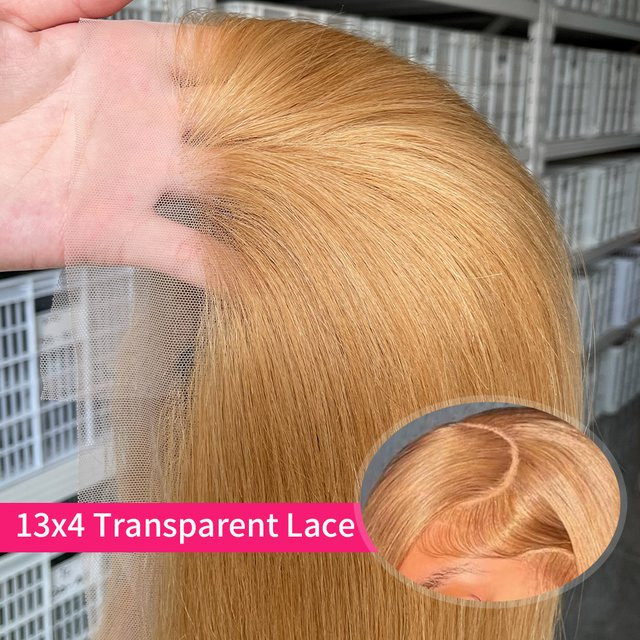 Urban Aura Lace-Frontal-Perücke, 100% vietnamesisches Echthaar, kurzer Bob, 250% Dichte, #27 blonde Perücke, Damen - Bild 1