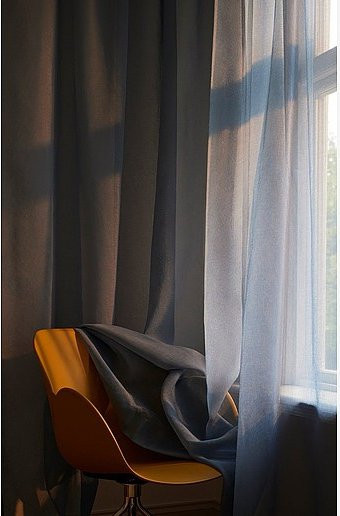Jotex KIRA maßgeschneiderter hauchdünner Vorhang aus Polyester in Transparent Blau - Bild 1