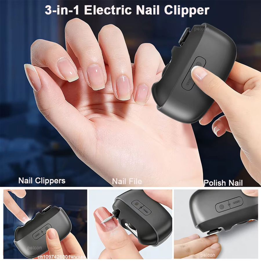 PEICON Elektrischer Nagelknipser, Schwarz, Unisex - Bild 2