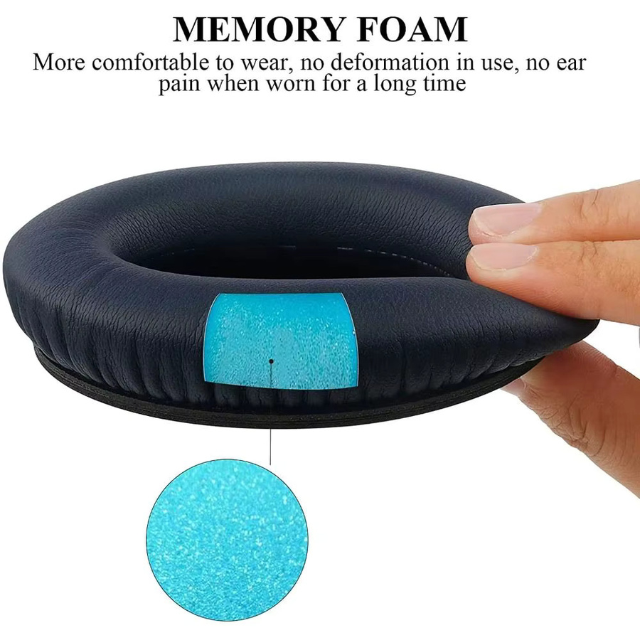 2er-Set Ersatz Ohrpolster aus Memory Foam für Bose QuietComfort QC35 und QC35 II in Schwarz - Bild 2