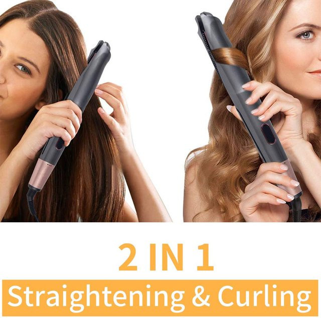 2-in-1-Haarglätter und Lockenstab aus Turmalin-Keramik, Unisex - Bild 1