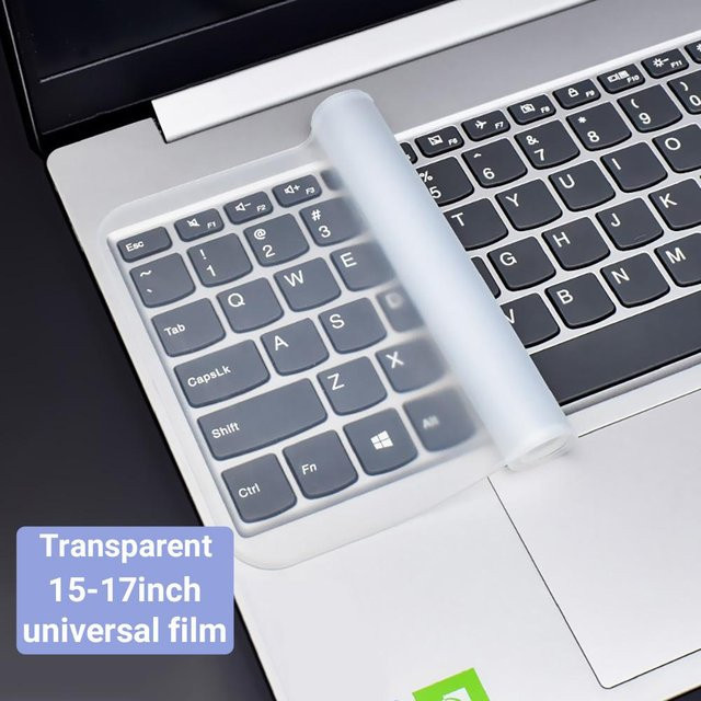 YULIN Universelle Silikon Laptop-Tastaturabdeckung in Transparent, Wasserdicht und Staubdicht für Notebooks von 13 bis 17 Zoll - Bild 1