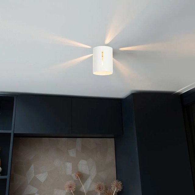 QAZQA Design-Deckenleuchte Yana aus Aluminium in Weiß mit Lichteffekt und dimmbarer E27-Fassung - Bild 1