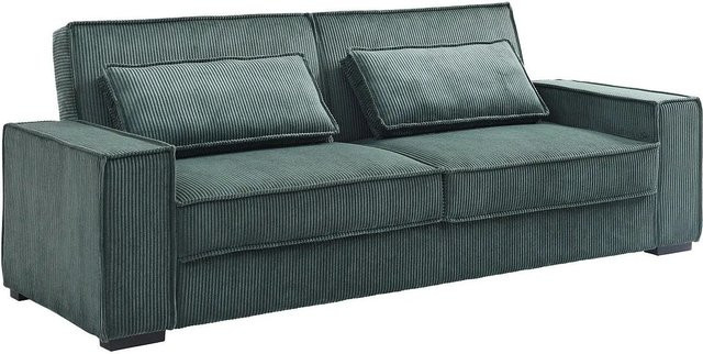 Vente-unique Schlafsofa Finoro in Tannengrün mit Samtcordstoff, Breite: 230 cm - Bild 1