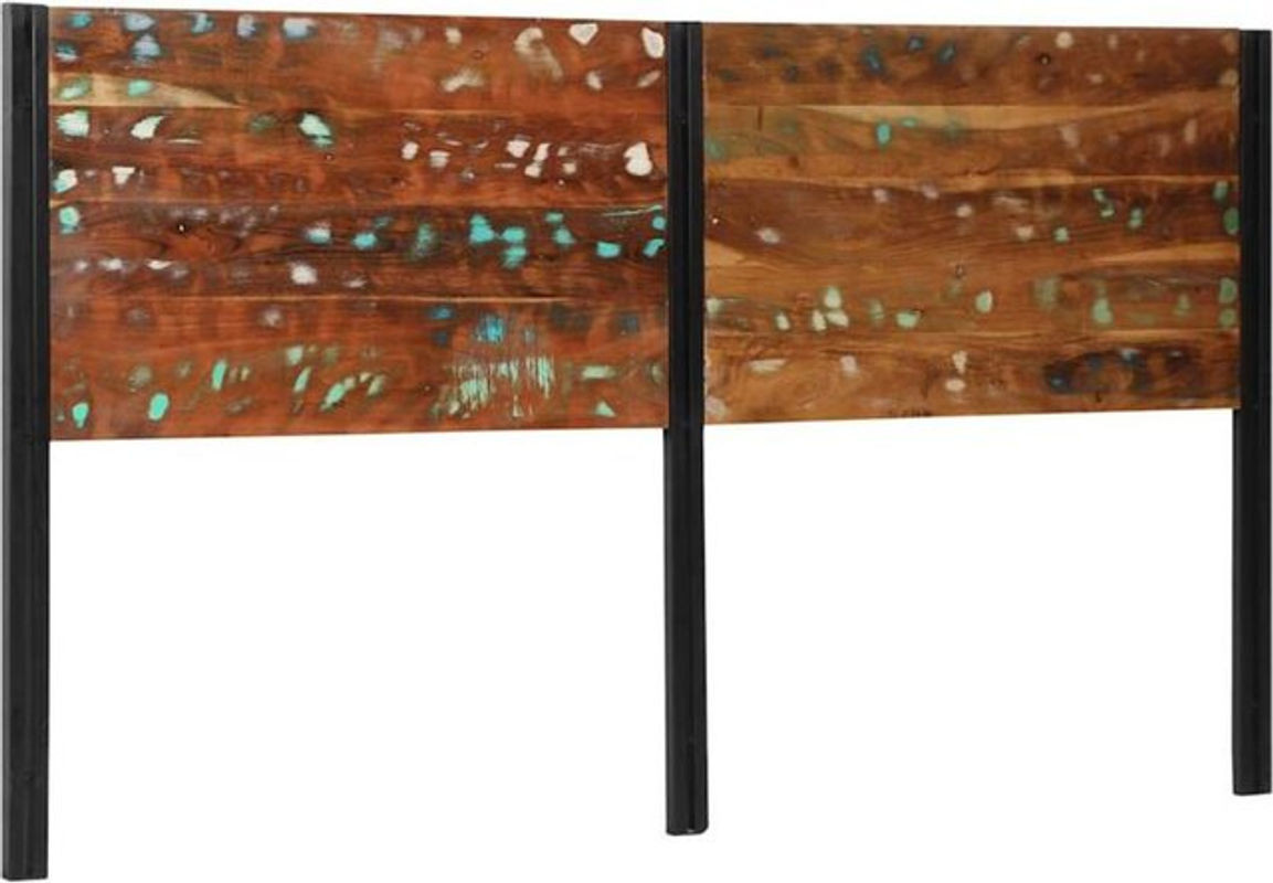 Vidaxl Kopfteil aus Massivholz und Eisen im Industrial Design, Braun, Breite: 180 cm - Bild 1