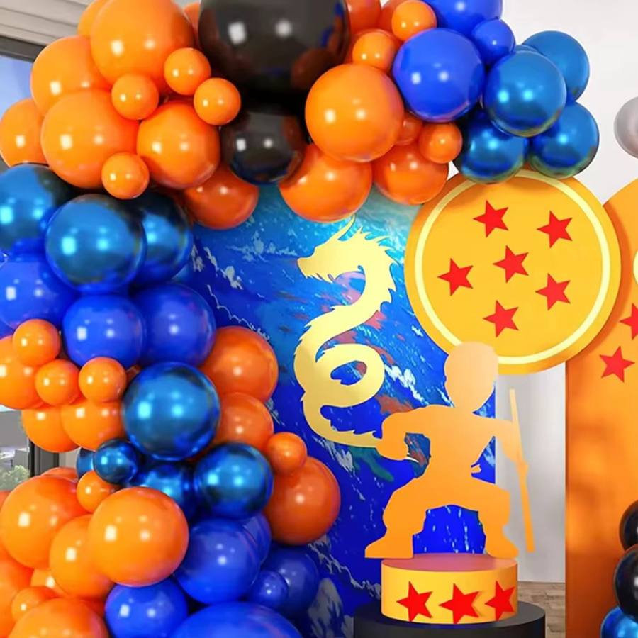 RENYUAN Ballon-Girlanden-Set in Orange und Blau mit Sternen-Folienballons für deine Party-Dekoration - Bild 2