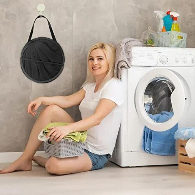 Pop-up Wäschekorb aus Nylongewebe von Love Home Garden, faltbarer Waschkorb für schmutzige Wäsche, schwarz - Bild 3