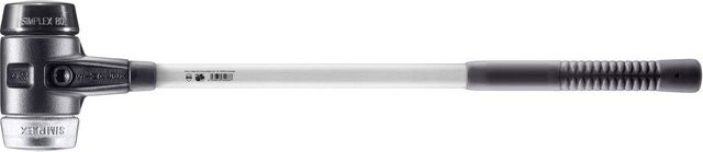 Halder Simplex Vorschlaghammer mit Gummi und Weichmetall, Farbe Schwarz/Silber, Durchmesser: 80 mm, mit Fiberglasstiel - Bild 2