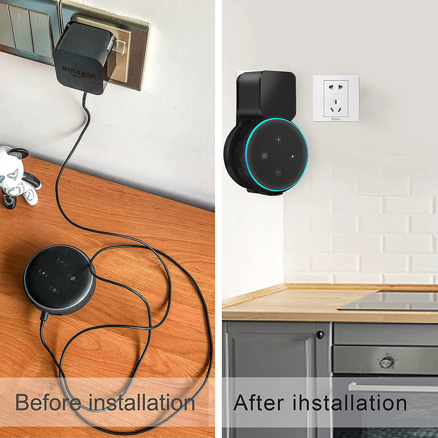 Echo Dot Wandhalterung in Schwarz für Echo Dot 3 Lautsprecher mit integriertem Kabelmanagement - Bild 2