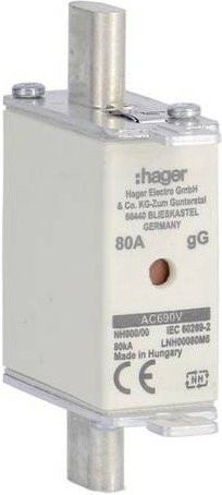 Hager NH-Sicherung LNH00080M6 80A Set aus 3 Stück in Weiß - Bild 1