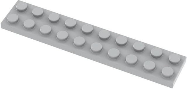 Funbrick Platte 2x10 3832, Baustein, 20-teiliges Set, hellgrau - Bild 1