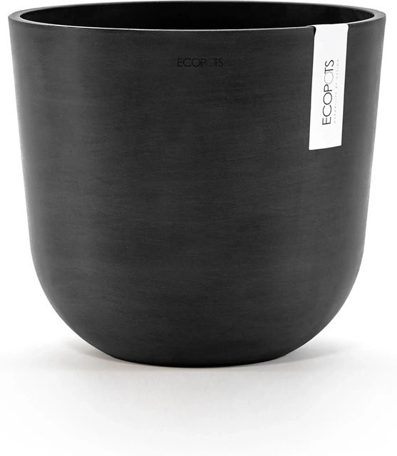 Ecopots Pflanztopf Oslo Dunkelgrau rund aus recyceltem Kunststoff B: 25 cm, H: 21,8 cm - Bild 1