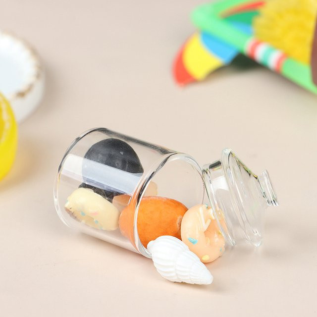 JTZTF Mini-Süßigkeitenglas aus transparentem Borosilikatglas für Puppenhauszubehör - Bild 1