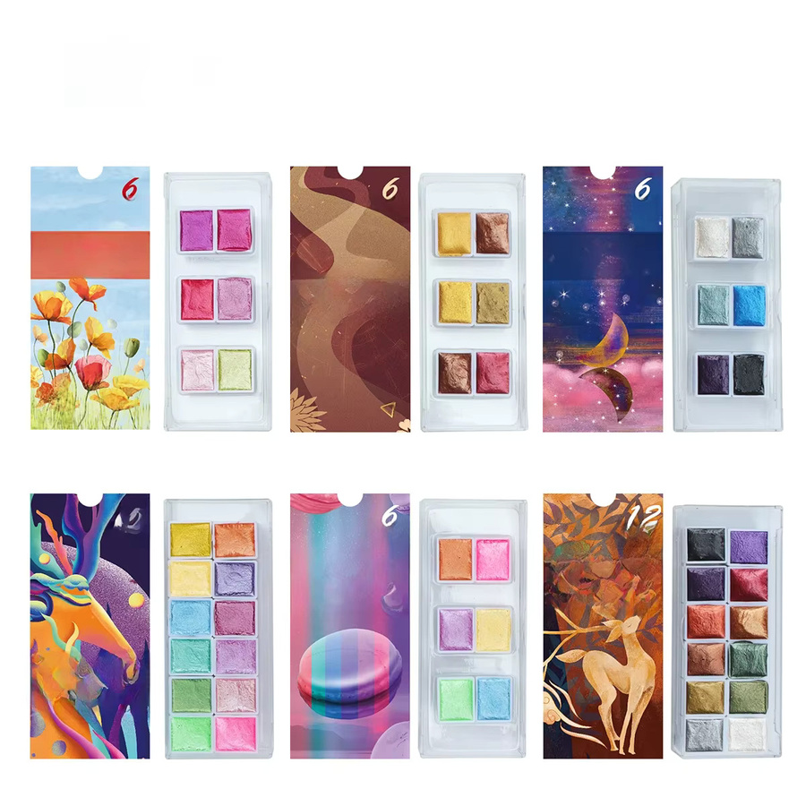 Seamiart Aquarellfarben-Set mit metallischem Glitzer in Multicolour für Künstler und Schule - Bild 2