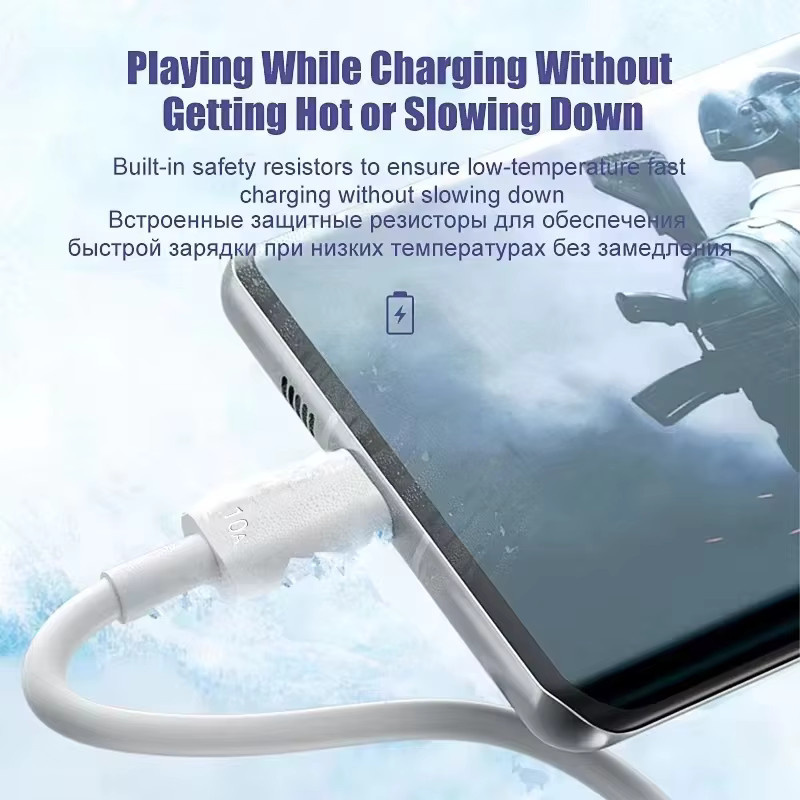 NNBILI USB Typ C Ladekabel 120W in Weiß für Android, Huawei und Xiaomi - Bild 2
