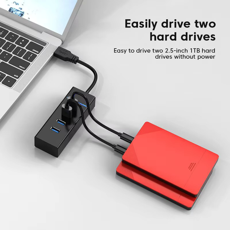 Olaf USB 3.0 Hub mit 4 Ports, High Speed USB Splitter Adapter 5Gbps in Schwarz - Bild 3