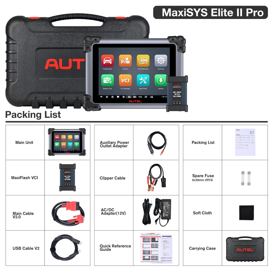 Autel MaxiSys Elite II Pro Diagnosegerät mit J2534 ECU-Reprogrammierung in Schwarz - Bild 4