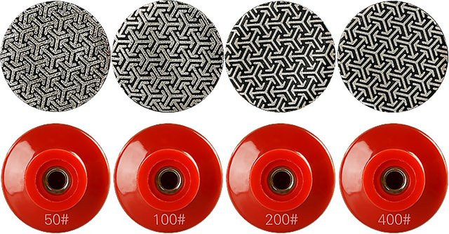 LOZLIN Diamant-Polierpads 50mm rot für Fliesen Glas Beton Stein und Metall mit 5/8-11 M10 M14 Anschlüssen - Bild 1