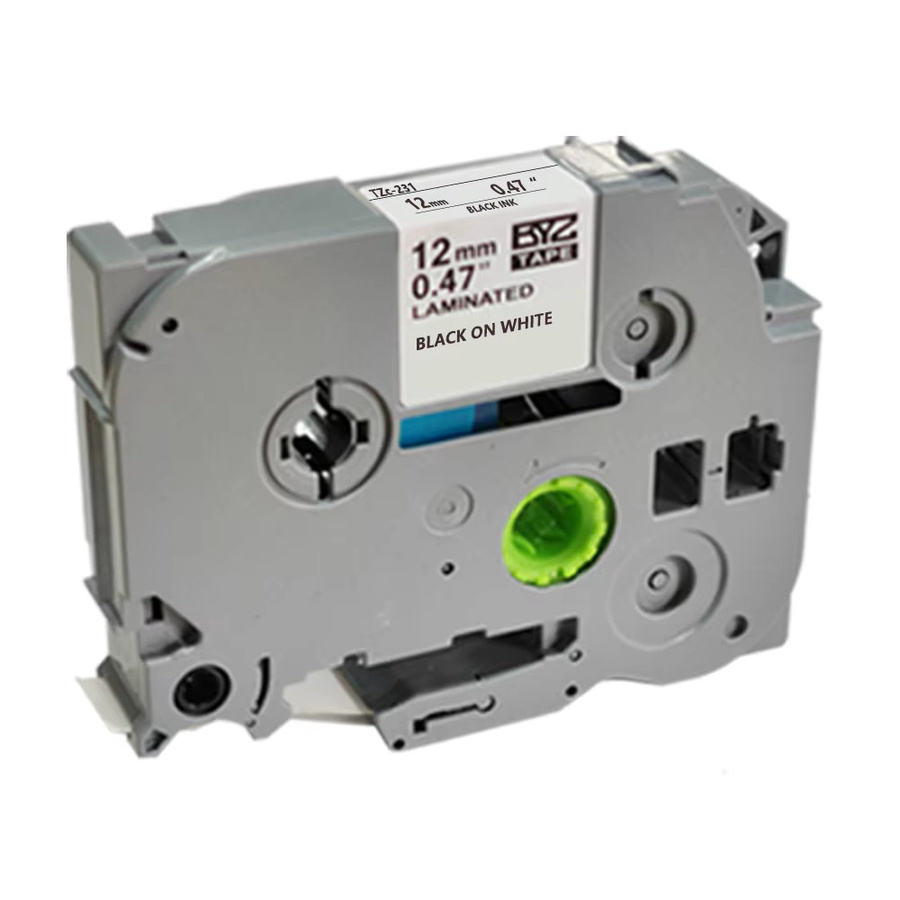 Aive Etikettenband kompatibel mit Brother PTouch TZe-231, Breite: 12 mm, Länge: 8 m, Schwarz auf Weiß, Thermoband für PT-1000, PT-1005 und PT-H110 - Bild 2