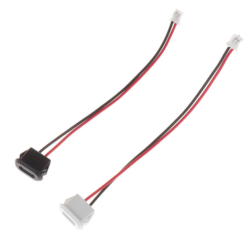 Wasserdichte USB-C Buchse mit 2-Pin Anschluss und Schweißdraht in Weiß - Bild 1