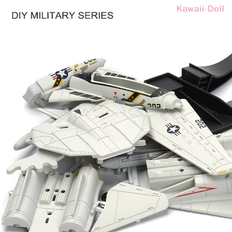 DOWMOO F-14 Tomcat Kampfjet-Modell, 1:72 Maßstab, Schwarz-Weiß, Kunststoff - Bild 2