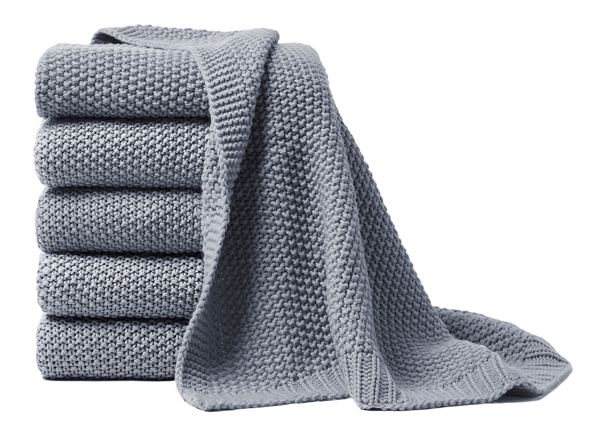 Vario Strickdecke Prinz in Grau, weiche Kuscheldecke aus Polyacryl, B/B/H: 170 x 130 x 1 cm - Bild 2