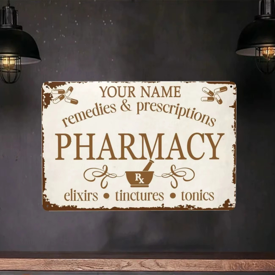 Personalisiertes Vintage Apotheken-Metallschild von CIFBUY im Landhausstil zur Wanddekoration - Bild 5