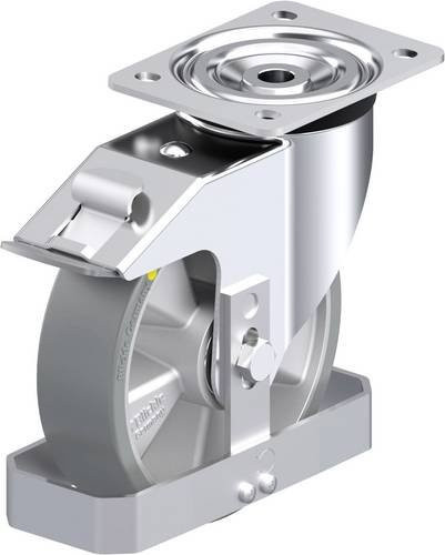 Blickle Stahlblech-Lenkrolle L-ALTH 180K-FI-AS-FS in Silber, Rad-Durchmesser: 180 mm, Tragfähigkeit: 400 kg - Bild 1