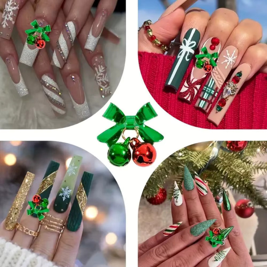 MAFANAILS Nagel Charms Weihnachtsglocken, 10 Stück, Silber, Glänzend - Bild 3