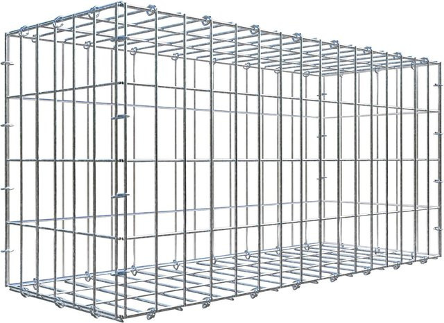 C-Ring-Gabione in Silbergrau mit Maschenweite 5 x 10 cm, B/T/H: 40 x 80 x 30 cm - Bild 1