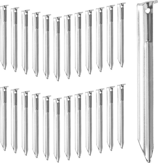 Relaxdays Zeltheringe aus Stahl in Silber, 25er Set, B/T/H: 18 x 2 x 1,5 cm - Bild 1