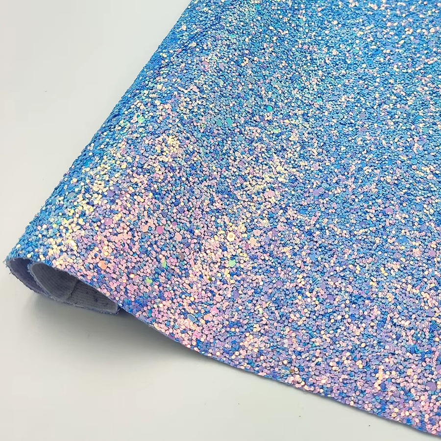 Mehrfarbiger Glitzerstoff in Hologramm-Optik und Regenbogenfarben aus Kunstleder und Vinyl für deine DIY-Projekte und Dekorationen - Bild 3