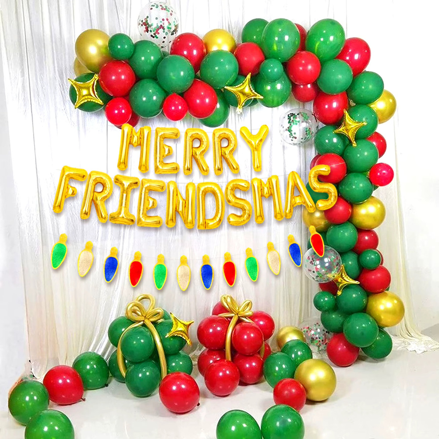 LaVenty Weihnachts-Party-Dekoration Set mit Luftballons und Wimpelkette in Mehrfarbig - Bild 3