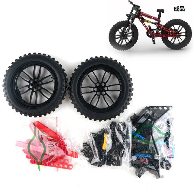 wishiot Off-Road Mountainbike Downhill, Baustein Simulation Modell, Rot Schwarz - Bild 1