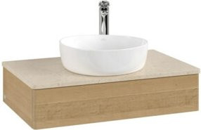 Villeroy & Boch Waschtischunterschrank Antao ohne Frontstruktur in Eiche Honig, B/T/H: 80 x 50 x 19 cm - Bild 1