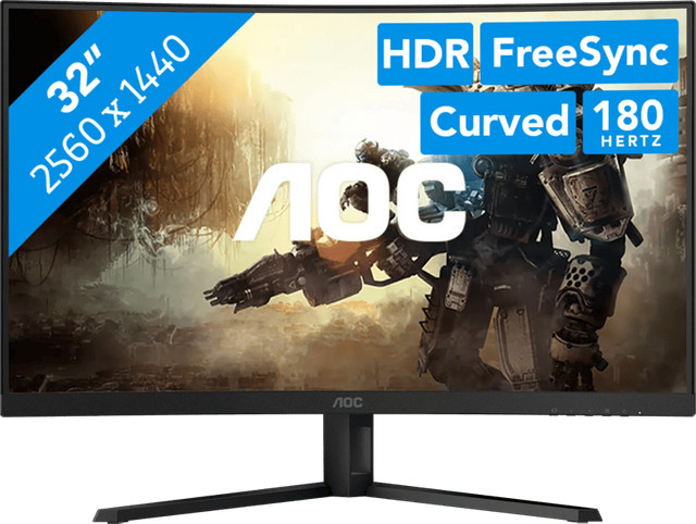 AOC CQ32G4VE Gaming Monitor 32 Zoll QHD Curved VA 180 Hz schwarz/grau - Bild 2