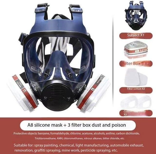 AnruiGe PROTECT Sieben-in-Eins-Schutzmaske mit doppelter Filtration als Sicherheits-Anti-Giftigkeitsmaske und Schweißschutz - Bild 1