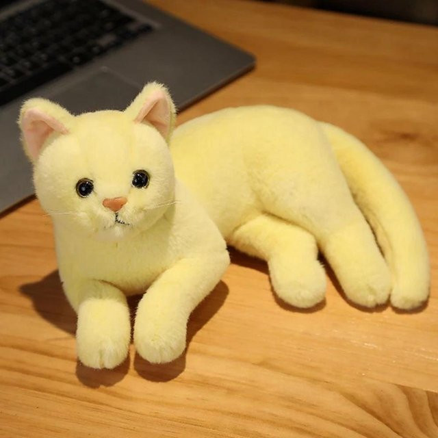 Dreifarbige Plüschkatze aus Baumwolle, 30 cm - Bild 1