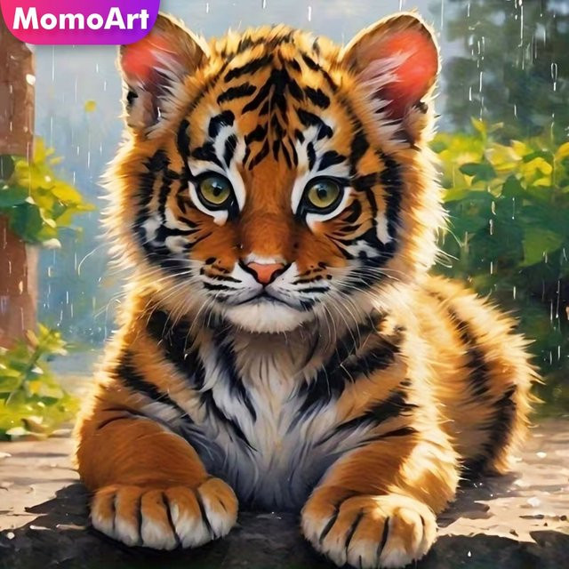 Momoart DIY Diamantmalerei Tiger, Bastelset, Bunt / Mehrfarbig - Bild 1