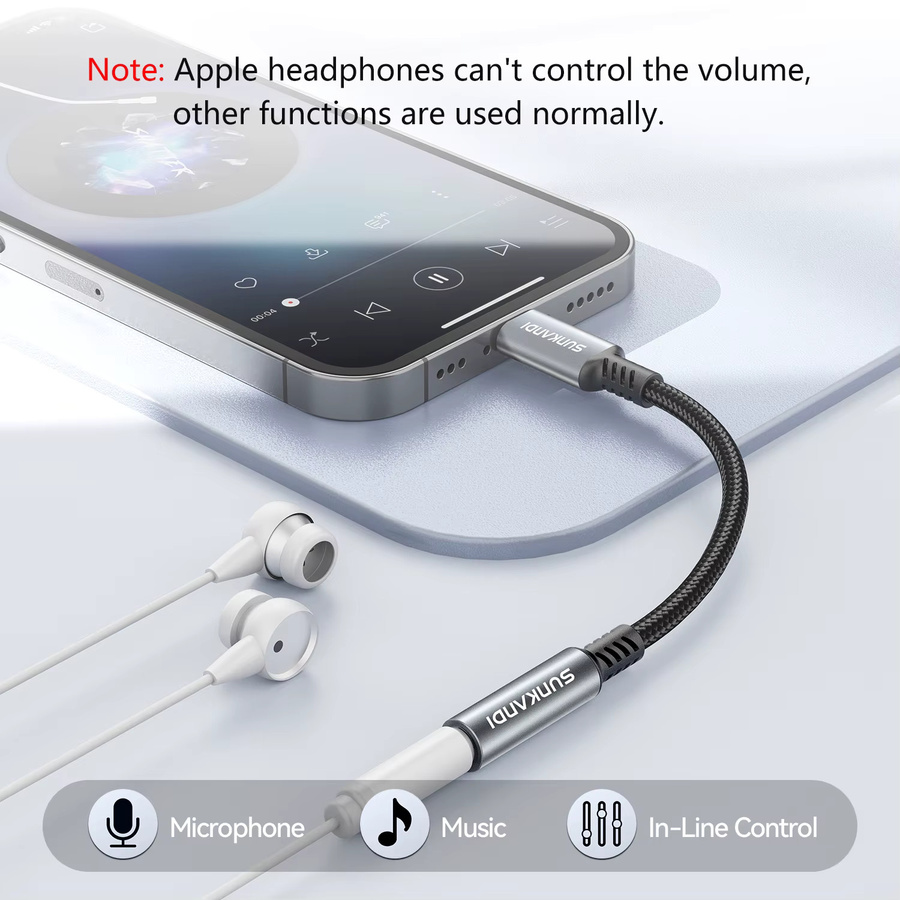 SUNKANDI USB-C auf 3,5 mm Klinke Audio Adapter Converter in Schwarz und Grau für iPad, Samsung und MacBook - Bild 2