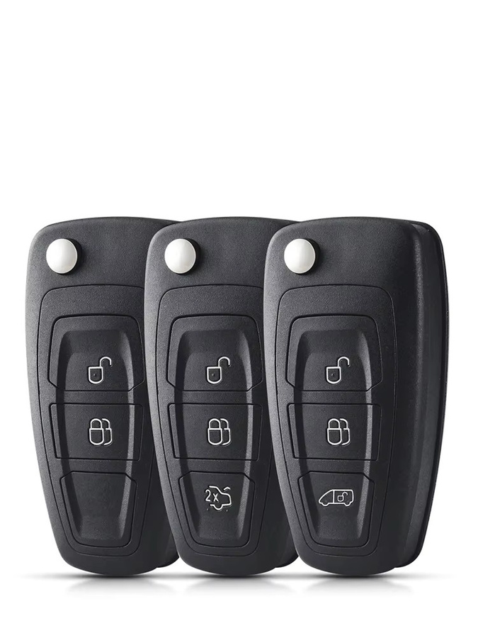 KEYYOU 10er Set Original Auto Schlüsselhülle für Ford Focus Fiesta Galaxy Mondeo Grand C-Max S-Max Transit Tourneo Custom Ranger in Schwarz - Bild 3