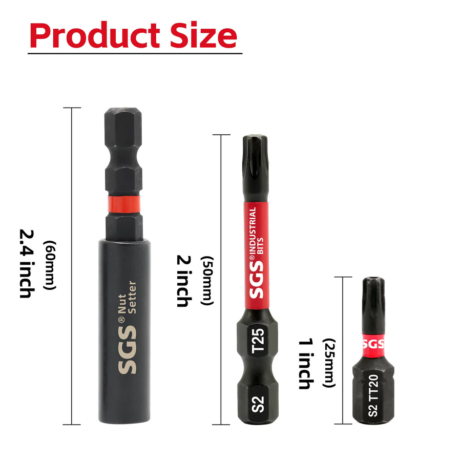 22-teiliges schlagfestes Schraubendreher-Bit-Set aus S2-Stahl in Industriequalität mit T7-T40 und Tt7-Tt40 Bits sowie Universalgriff für 1/4 Zoll - Bild 2
