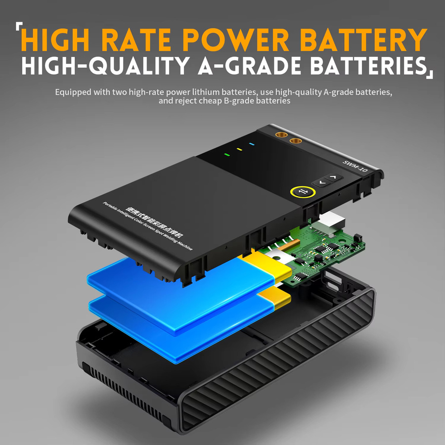FNIRSI SWM-10 Tragbares Akku-Punktschweißgerät in Schwarz mit TFT-Bildschirm und 5000 mAh Akku für 18650 Zellen und bis zu 0,25 mm Nickelblech - Bild 5