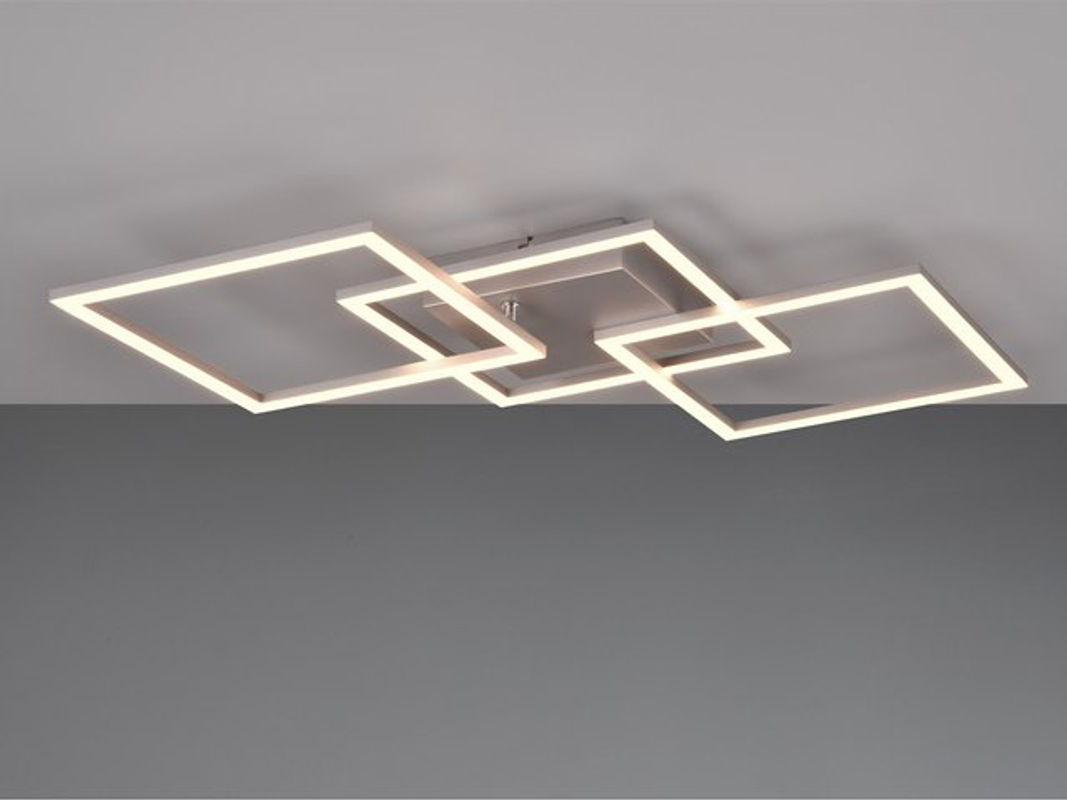Reality LED-Deckenleuchte Trail in Titanfarbig aus Metall, B/T/H: 53 x 53 x 7 cm - Bild 2