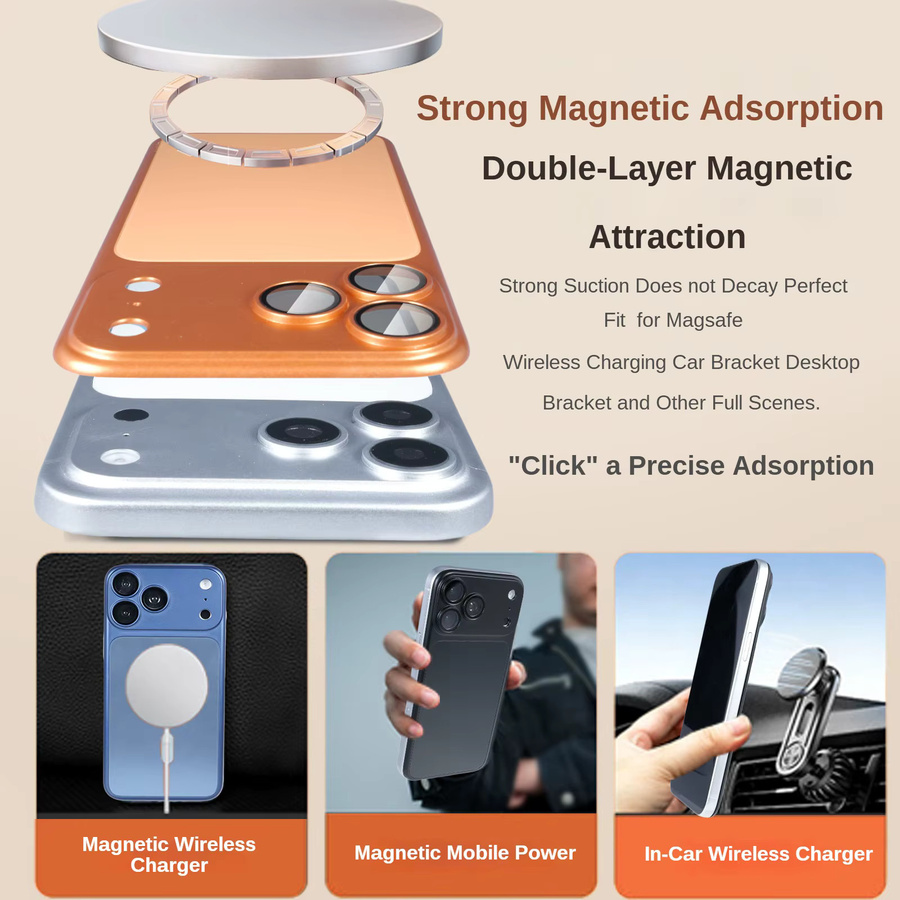 Change Protect Magnetische Handyhülle aus Aluminiumlegierung für iPhone 12 bis 17 Pro Max in Schwarz - Bild 1