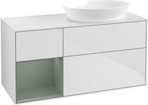 V&B Waschtischunterschrank Finion mit Wandbeleuchtung, Weiß lackiert, Breite: 120 cm, Tiefe: 50,1 cm, Höhe: 50,1 cm - Bild 1